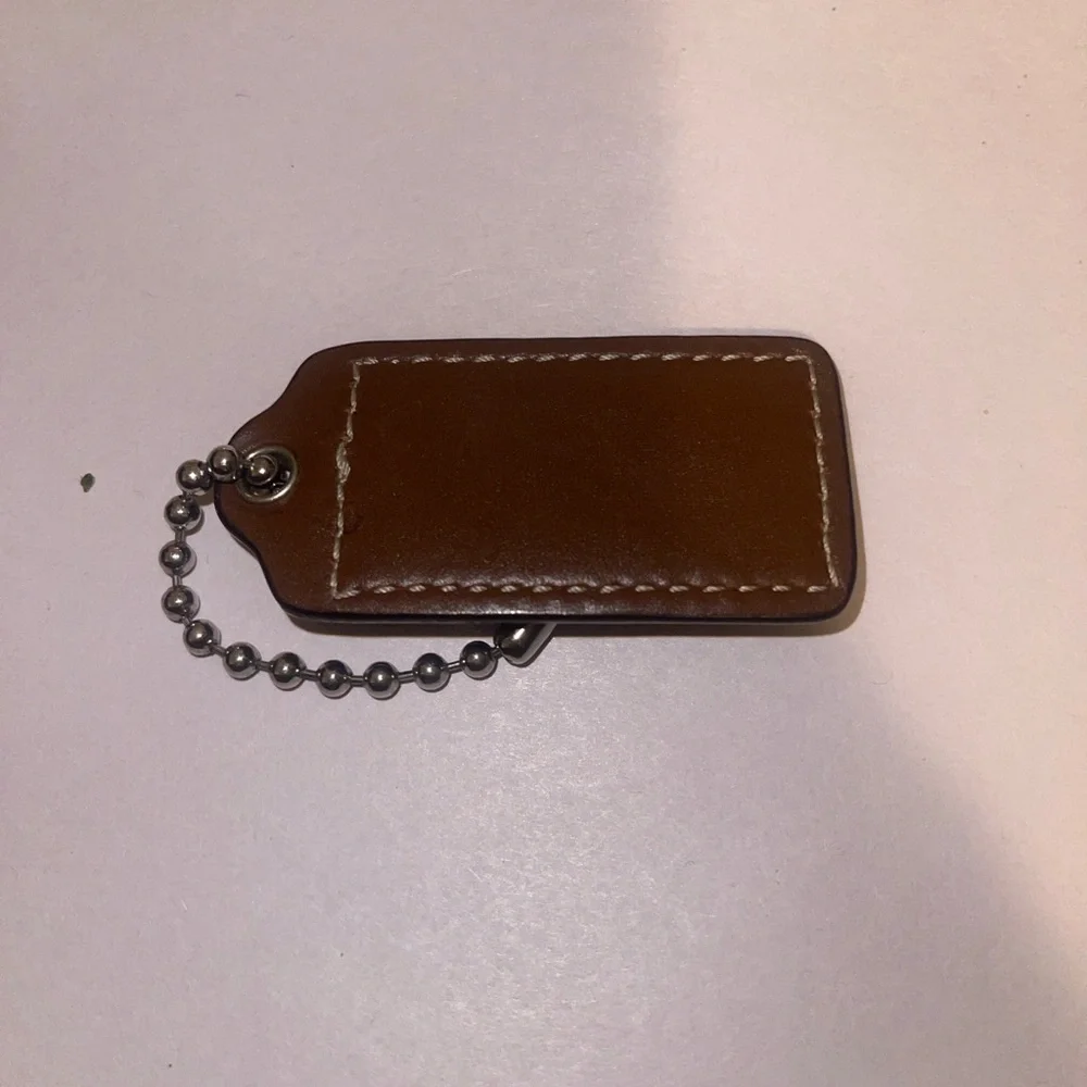 Coach Brown and Pink Leather Keychain